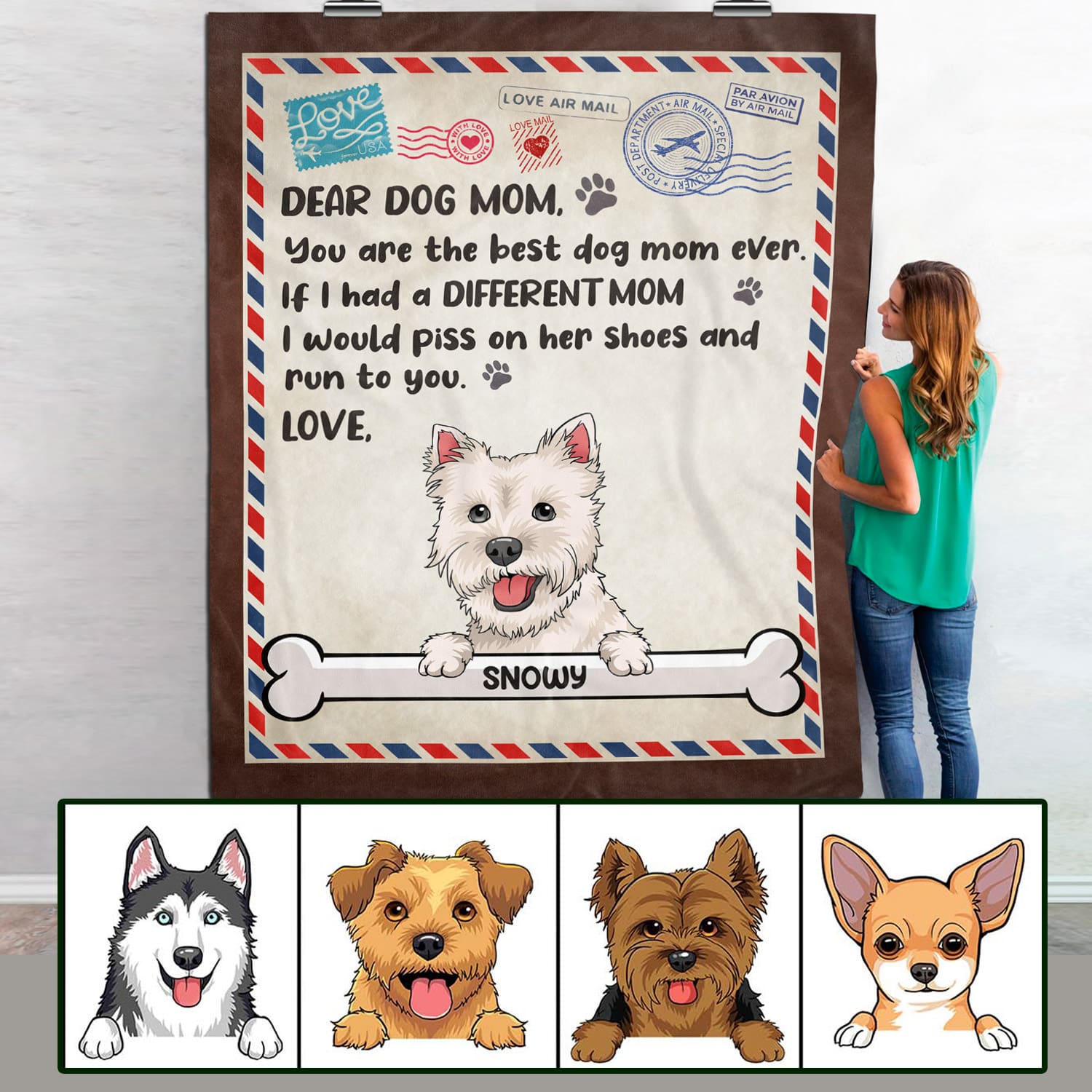 1VT. Dear Dog Mom Blanket mk8