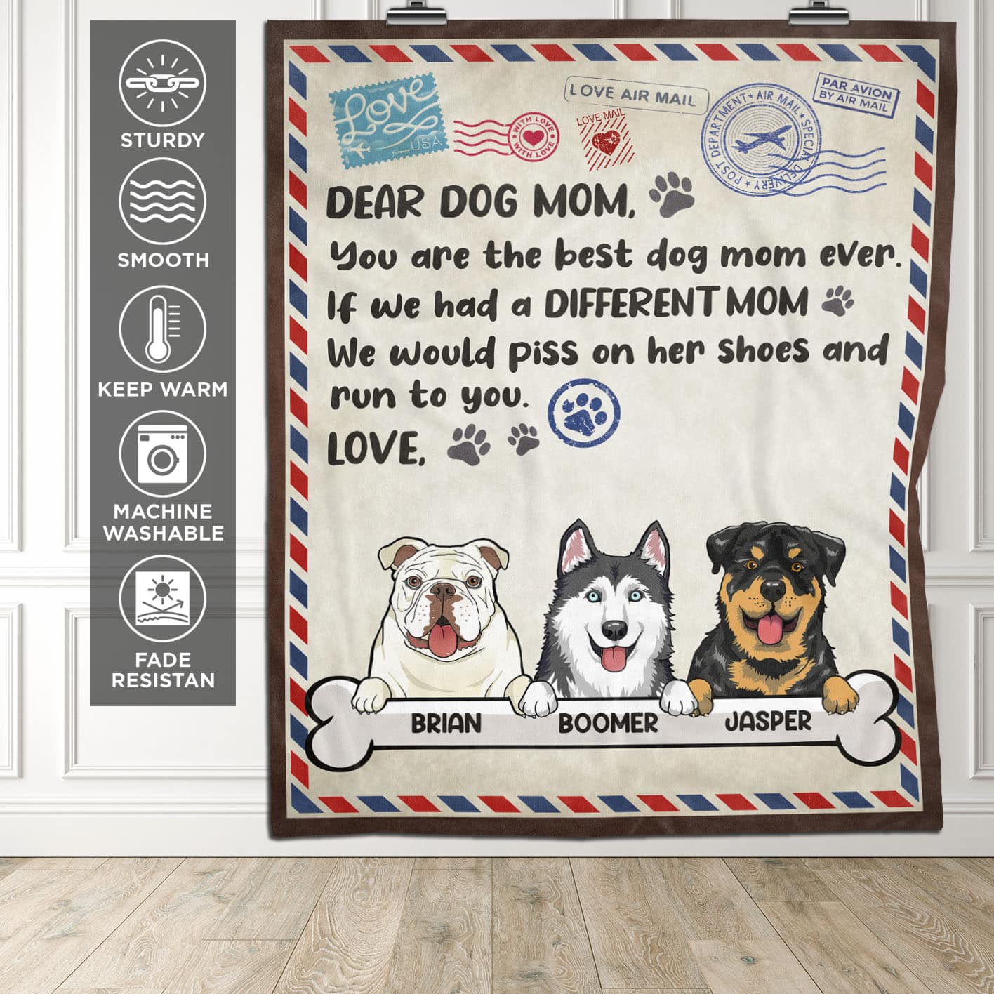 1VT. Dear Dog Mom Blanket mk9