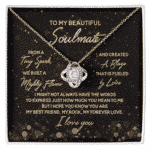 To My Beautiful Soulmate Message Card Sterling Pendant Necklace Jewelry from Husband To Wife, Girlfriend, Lover Gifts, From A Tiny Spark