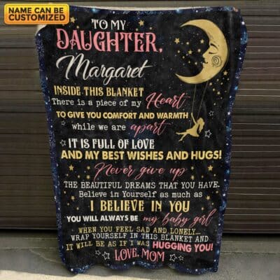 Alternative view of Personalized From Mom To My Daughter Inside This Blanket There Is A Piece Of My Heart Fleece Blanket - Baby Blanket for Daughter