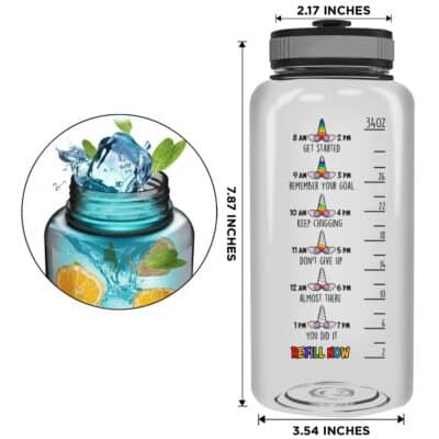 Alternative view of Unicorn It's Called Karma And It's Pronounced Haha Funny Fitness Sports Water Tracker Bottle with Time Marker