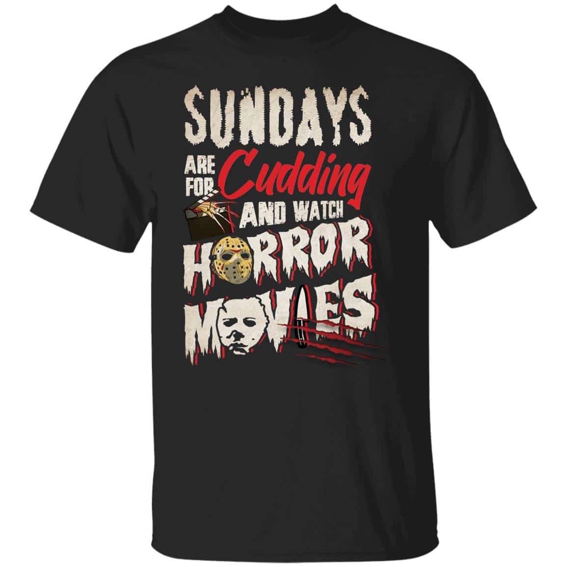 1. Sundays Horror Movies 1, Black, Unisex T-Shirt