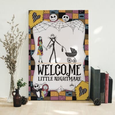Welcome Little Nightmare Baby Halloween Framed Canvas - Unframed Poster - Jack Sally Wall Art Decor