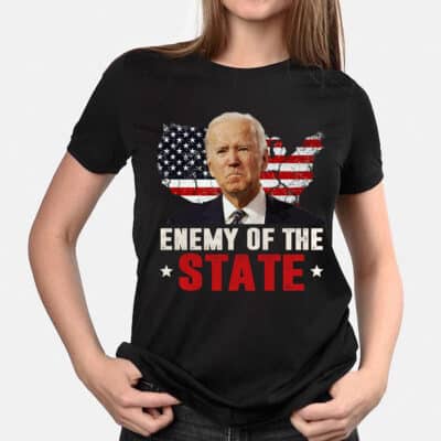 Alternative view of Enemy Of State Trump Quotes American Patriotic Flag Premium Printed T-Shirt