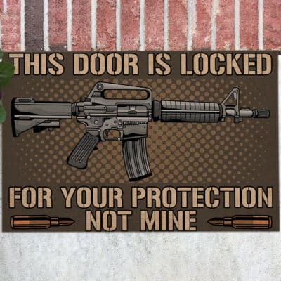 This Door Is Locked For Your Protection Not Mine Door Mats - Outdoor Mats for Home Entrance