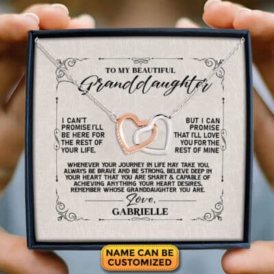 Personalized To My Beautiful Granddaughter Message Card Pendant Necklace - Love Knot Sterling Necklace for Granddaughter