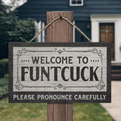 Welcome FuntCuck Funny Door Sign - Funny Fuck Cunt Wooden Door Hangers