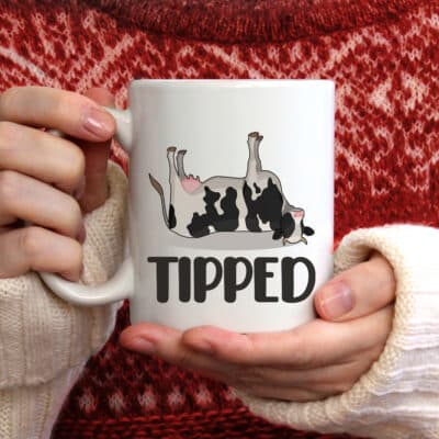 Funny Tipped Cow Coffee Mug - Moo Cow Farm Funny Mug Cups