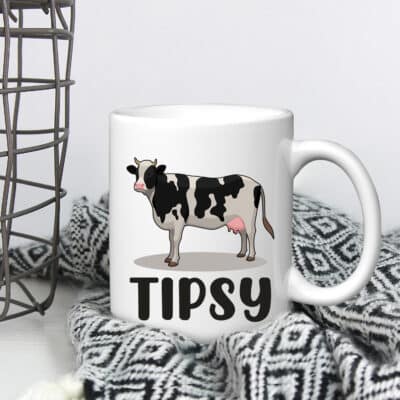 Funny Tipsy Cow Coffee Mug - Moo Cow Farm Funny Mug Cups