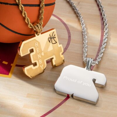 Customized Name Basketball Number Pendant Necklace