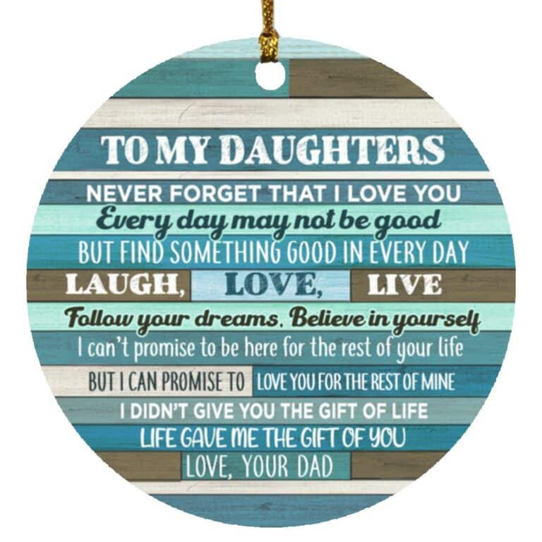 daughter ornament, White, Circle Ornament