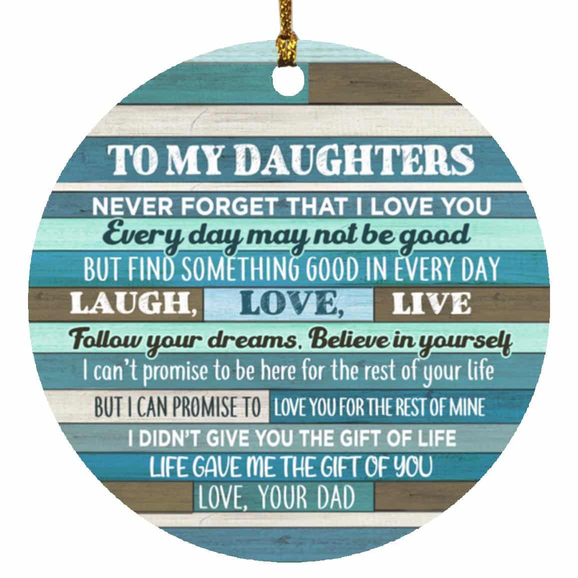 daughter ornament, White, Circle Ornament