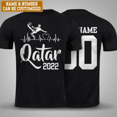 Qatar 2022 Soccer Jersey 2 Sided Shirt - Personalized Name and Number Football 2022 National Team Shirt