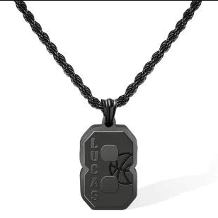 Basketball Number Necklace (Black Gold Stainless Steel)