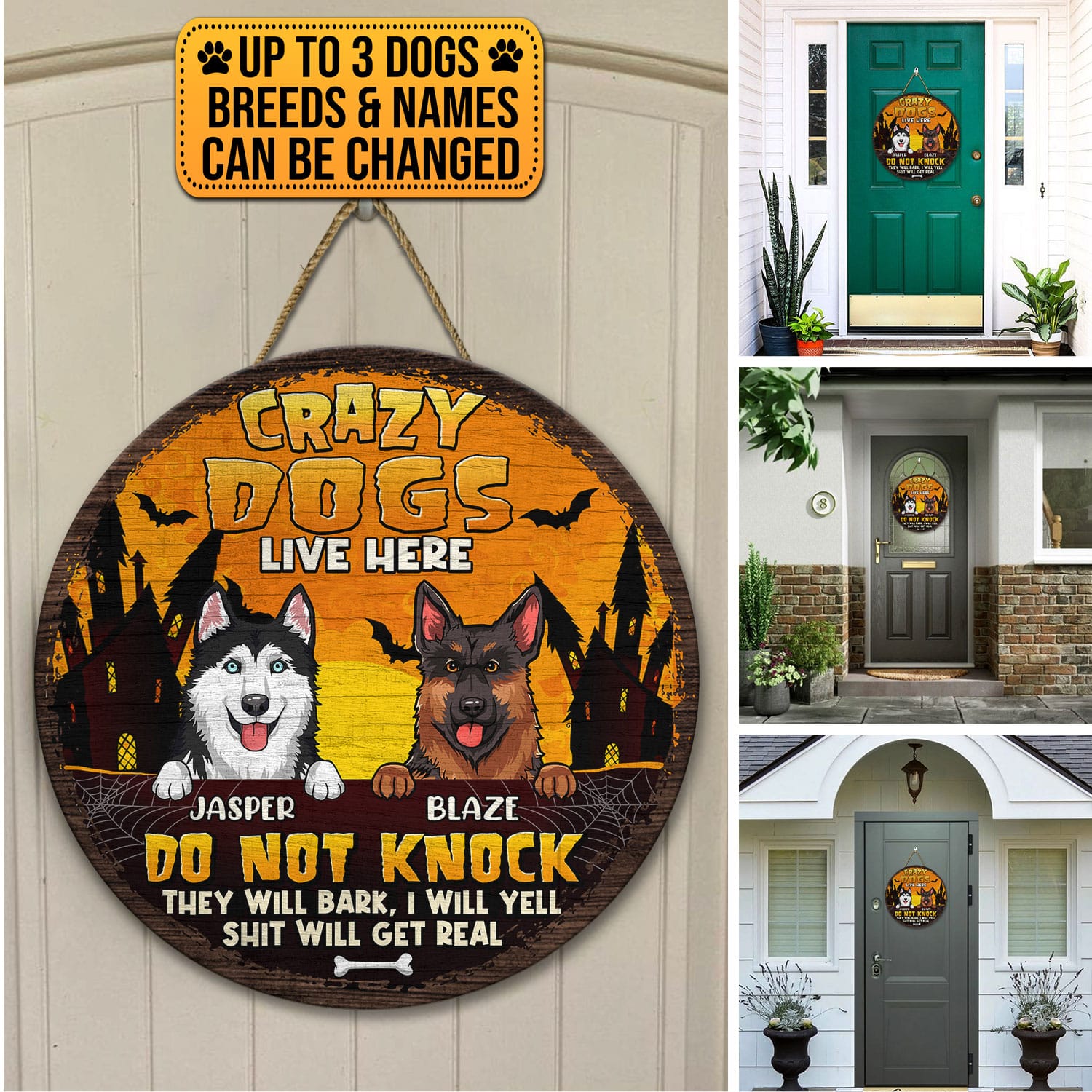 5VT. Crazy Dog Lives Here door sign mk6