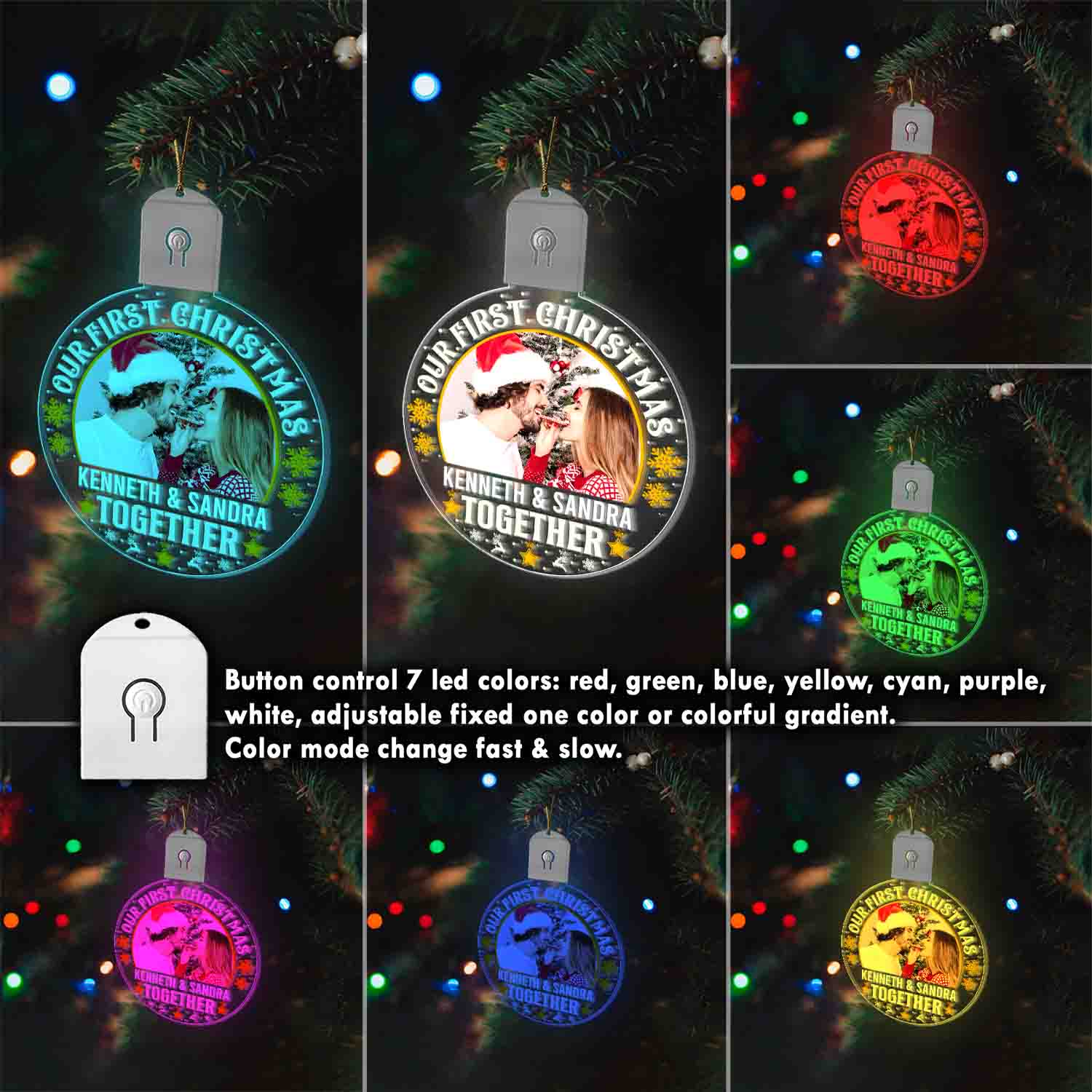 Mockup Product Details 2 2VT. Our First Christmas Led Ornament