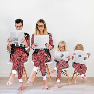 Alternative view of Most Likely To Watch All The Christmas Movies Matching Family Christmas Pajamas Set, Matching Holiday PJ's for Family