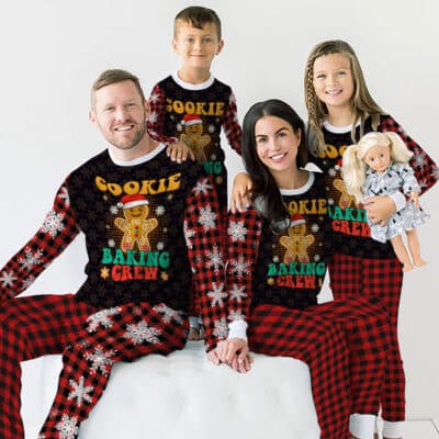 Alternative view of Cookie Baking Crew Pajamas Funny Matching Family Christmas Pajamas Set