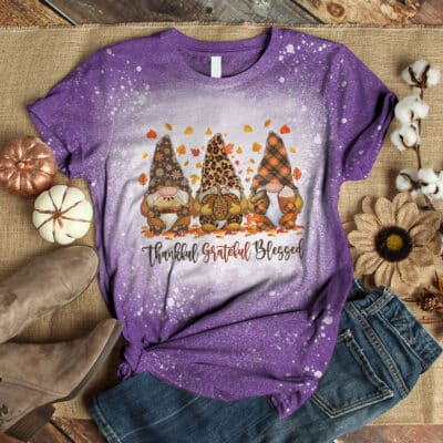 Thankful Grateful Blessed Thanksgiving Gnome T-Shirt - Gnome Thanksgiving Shirt