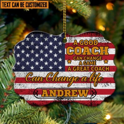 Custom A Good Coach Can Change A Game A Great Coach Can Change A Life Benelux Shaped Medallion Christmas Ornament