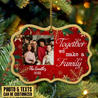 Personalized Together We Make A Family Decorative Benelux Shaped Medallion Christmas Ornament Keepsake