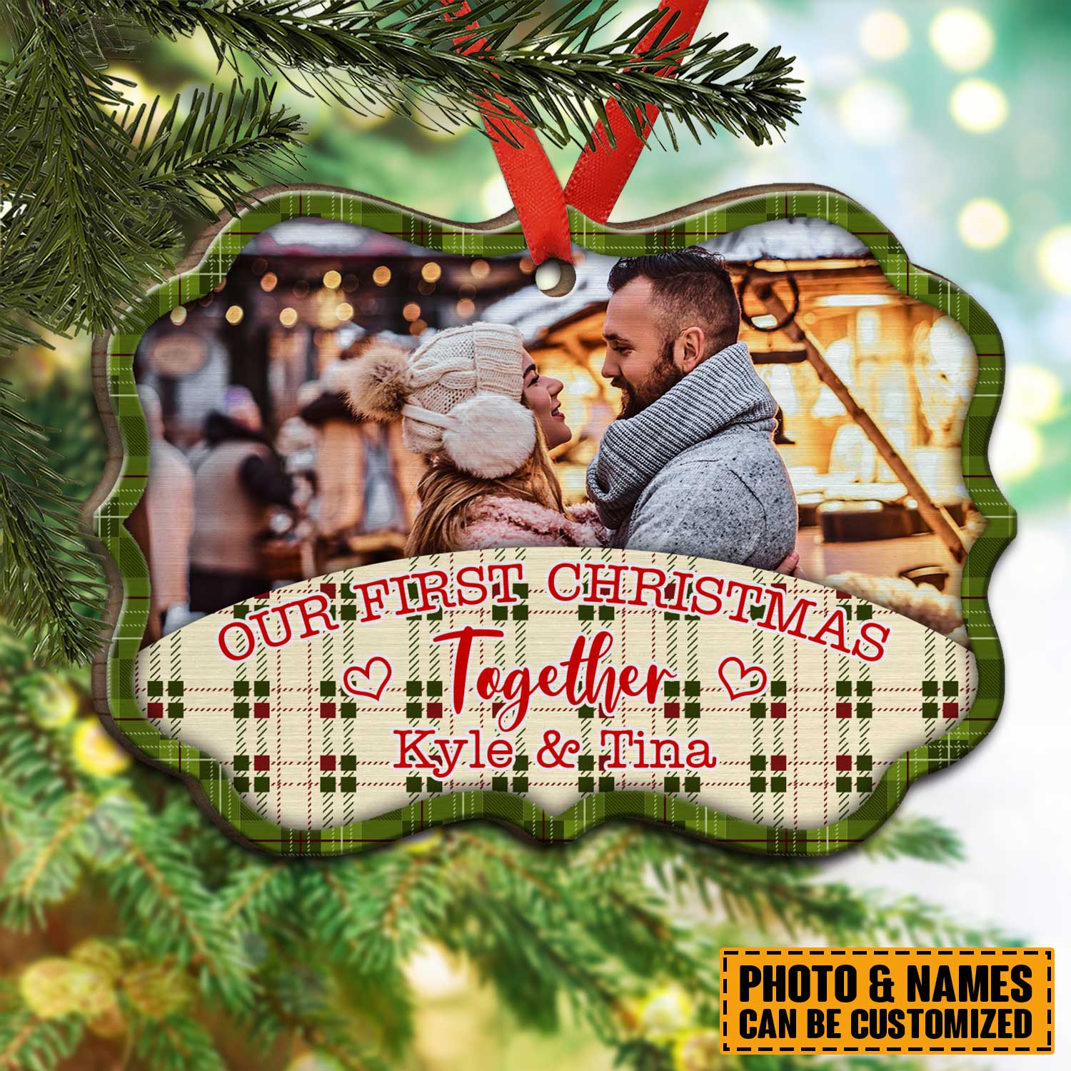 Medallion-Ornament-Mockup-4 3VT. Our First Christmas