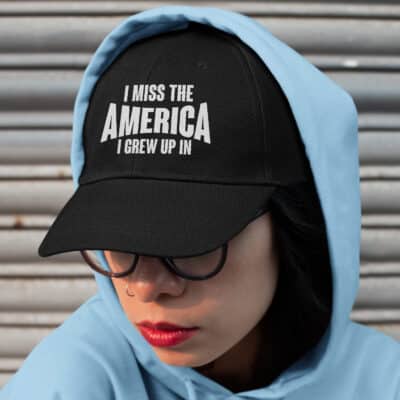Alternative view of I Miss The America I Grew Up In US Patriotic Twill Cap - High-Profile Snapback Hat