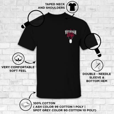 Alternative view of Veteran Wife Front Back T-Shirt My Husband Risked His Life to Save To Protect Me 2 Sided Shirt