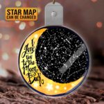 Personalized Star Map I Love You To The Moon and Back Christmas LED Ornament - Custom Star Map Love You Ornament Tree