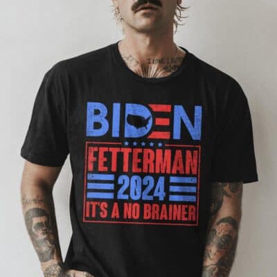Biden Fetterman 2024 It's A No Brainer T-Shirt - Funny Biden 2024 Shirt