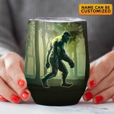 Alternative view of Personalized Official Bigfoot Research Team Vacuum Insulated Cup - Bigfoot Lover Wine Tumbler with Lid