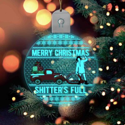 Alternative view of Merry Christmas Shitter's Full Christmas LED Ornament