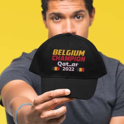 Alternative view of Belgium We Are The Champion World Cup 2022 Football Soccer Fan Snapback Hat Cap