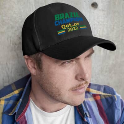 Alternative view of Brazil We Are The Champion World Cup 2022 Football Soccer Fan Snapback Hat Cap