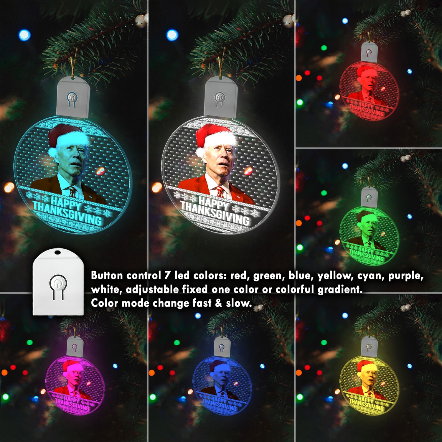 Mockup Product Details 2 2VT. Happy Thanksgiving Led Ornament