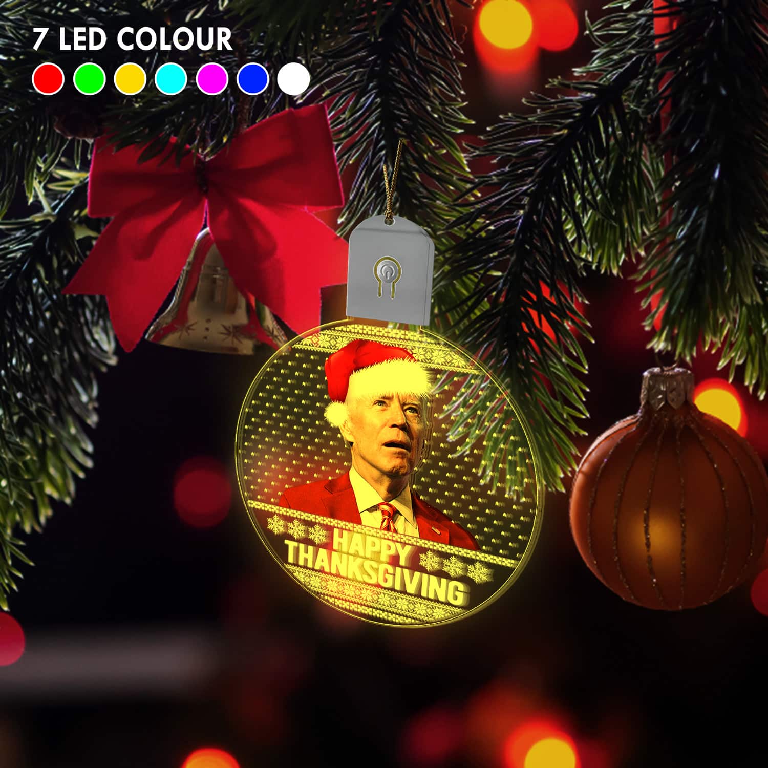 Mockup Product Details 3 2VT. Happy Thanksgiving Led Ornament