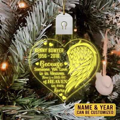 Alternative view of Personalized Christmas Ornament - Because Someone We Love Is In Heaven LED Ornament