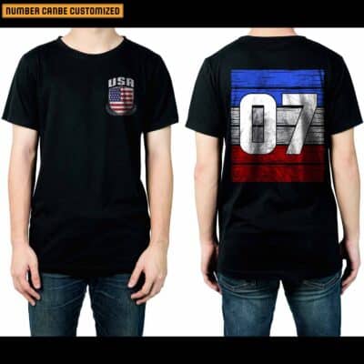Personalized Number Soccer USA Jersey America Flag American Football Fan Women Men Kid 2 Sided T-Shirt