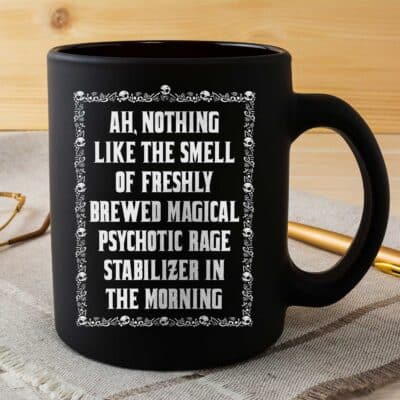 Alternative view of Nothing Like The Smell of Freshly In The Morning Black Coffee Mug Cups