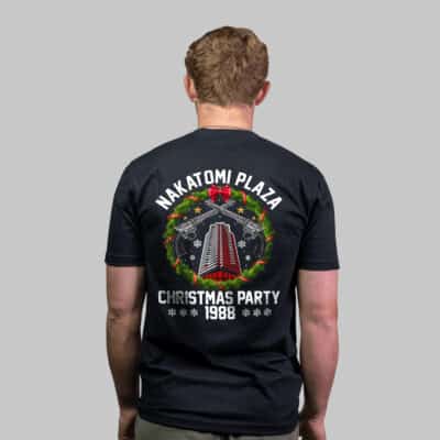 Alternative view of Nakatomi Plaza Christmas Party 1988 Pop Culture Unisex Print on Back T-Shirt