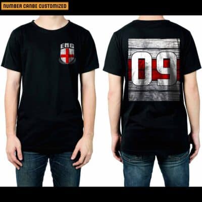 Personalized Number Soccer Jersey England Flag English Football Fan Women Men Kid 2 Sided T-Shirt