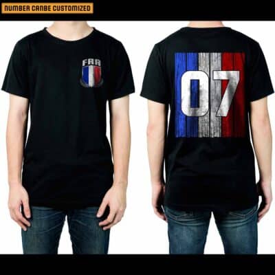 Personalized Number Soccer Jersey France Flag French Football Fan Women Men Kid 2 Sided T-Shirt