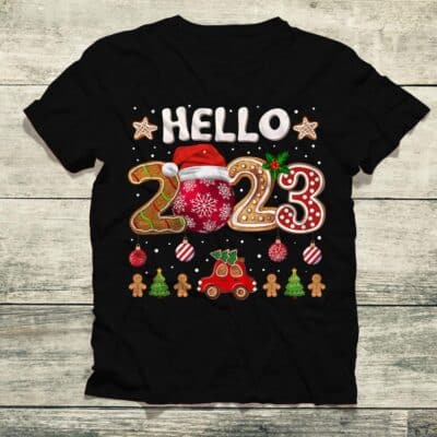 Goodbye 2022 Hello 2023 Happy New Year Funny Christmas Xmas T-Shirt