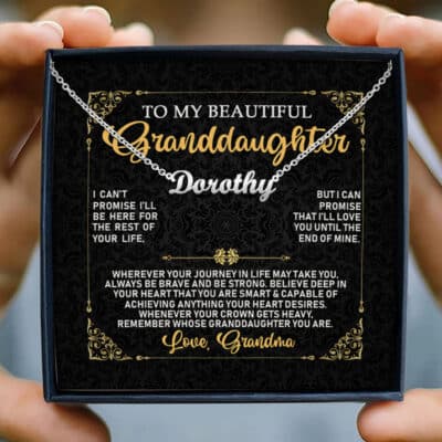 To My Beautiful Granddaughter Personalized Name Necklace From Grandma - Custom Granddaughter Necklace