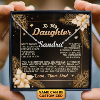 Personalized Name Necklace To My Daughter Never Forget That I Love You - Custom Name Necklace for Daughter from Dad
