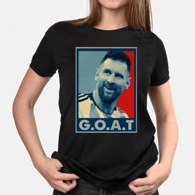 Alternative view of G.O.A.T Messi Soccer Football 2022 Argentina T-Shirt - Goat Shirt