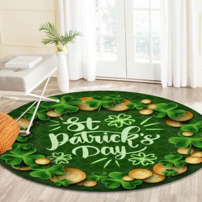 Alternative view of Lucky Shamrocks St Patricks Day Green Shamrock Leaf Irish Mat Home Decor Rug