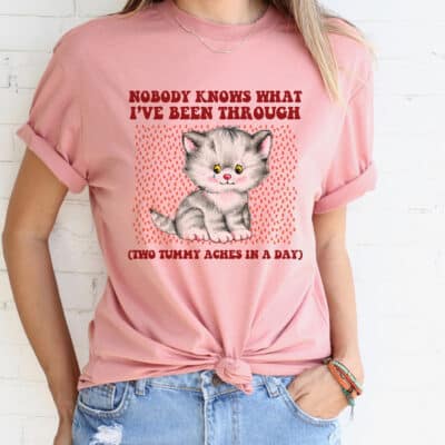 Alternative view of Nobody Know What I've Been Through Two Tummy Aches T-Shirt