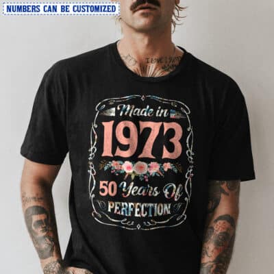 Alternative view of Personalized Made In Years Floral T-Shirt - Custom Years Of Perfection Birthday Gifts Women Shirt