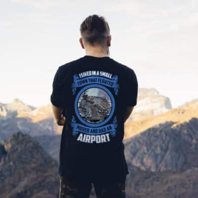 Alternative view of I Lived In A Small Town That Floated Moved and Had An Airport Print On Back T-Shirt